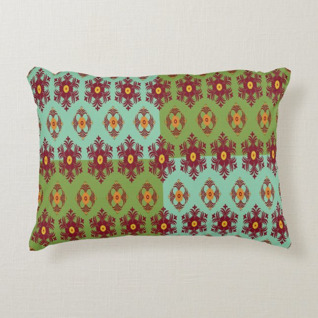 Geometric Patchwork Throw Pillow – Modern Purple C Prydnadskudde (Framsidan)