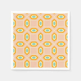Geometric pattern in blue and orange diamond shape pappersservett