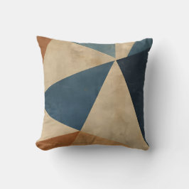 Geometric Pattern in Blues, Tans, and Rust Kudde