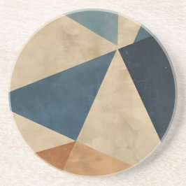 Geometric Pattern in Blues, Tans, and Rust Underlägg