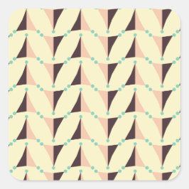 Geometric pattern in retro vibe fyrkantigt klistermärke