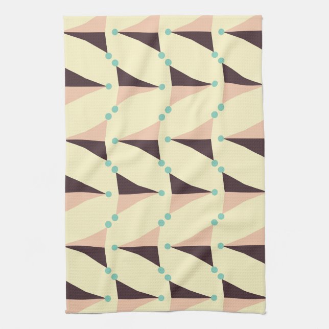 Geometric pattern in retro vibe kökshandduk (Vertikal)