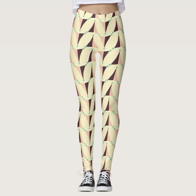 Geometric pattern in retro vibe leggings (Framsida)