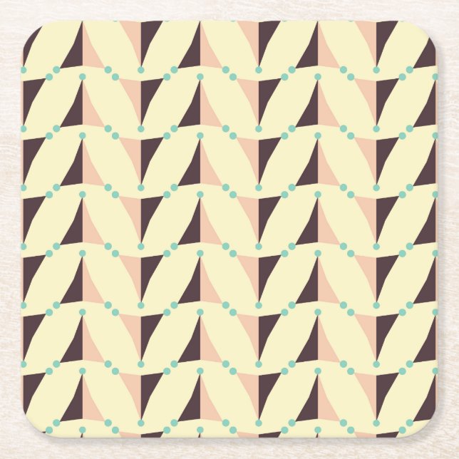 Geometric pattern in retro vibe underlägg papper kvadrat (Framsidan)