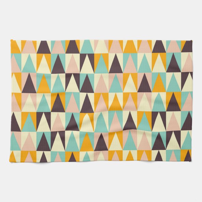 Geometric pattern of multi-colored triangles kökshandduk (Horisontell)