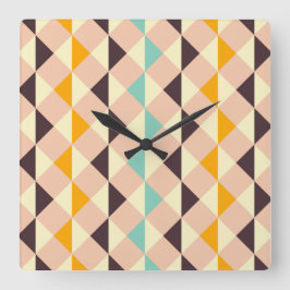 Geometric pattern overlapping diamonds & triangle fyrkantig klocka