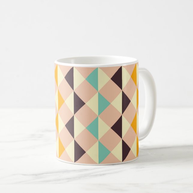 Geometric pattern overlapping diamonds & triangle kaffemugg (Framsida höger)