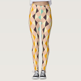 Geometric pattern overlapping diamonds & triangle leggings