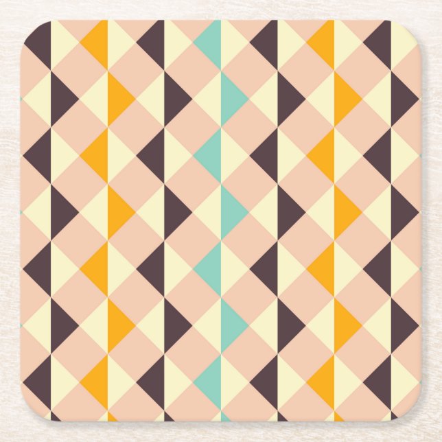 Geometric pattern overlapping diamonds & triangle underlägg papper kvadrat (Framsidan)