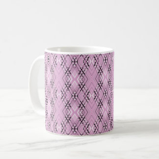 Geometric pattern retro pink diamonds kaffemugg