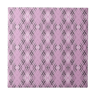 Geometric pattern retro pink diamonds kakelplatta