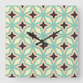 Geometric pattern with alternating dark star shape fyrkantig klocka