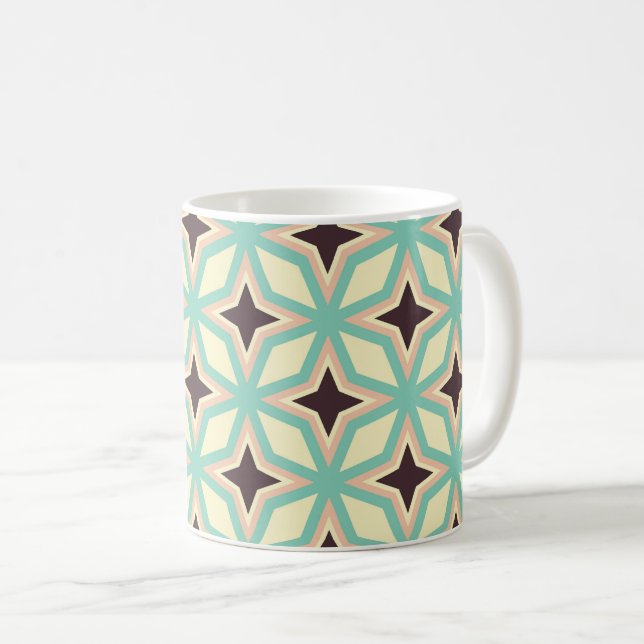 Geometric pattern with alternating dark star shape kaffemugg (Framsida höger)