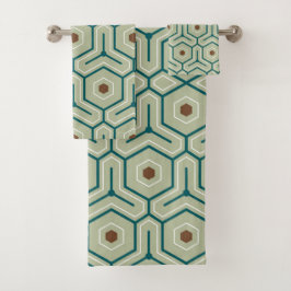 Geometric pattern with interlocking hexagons