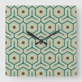 Geometric pattern with interlocking hexagons fyrkantig klocka