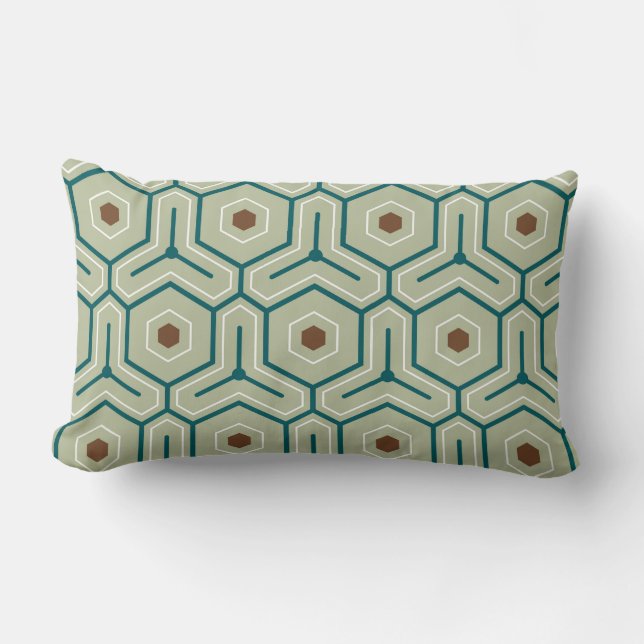 Geometric pattern with interlocking hexagons lumbarkudde (Framsida)