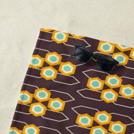 Geometric pattern with orange and blue hexagons