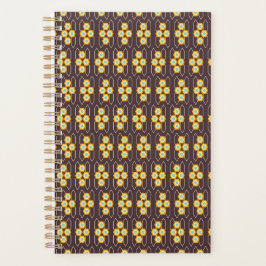 Geometric pattern with orange and blue hexagons