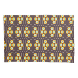 Geometric pattern with orange and blue hexagons