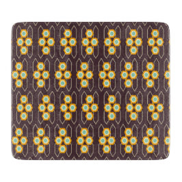 Geometric pattern with orange and blue hexagons