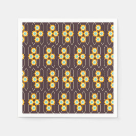 Geometric pattern with orange and blue hexagons pappersservett