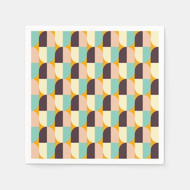 Geometric pattern with overlapping half-circles pappersservett (Framsidan)