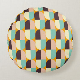 Geometric pattern with overlapping half-circles rund kudde