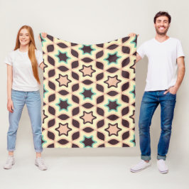  Geometric pattern with star shapes in brown and t Fleecefilt