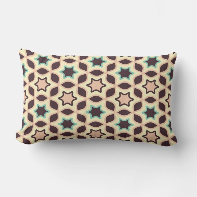  Geometric pattern with star shapes in brown and t Lumbarkudde (Framsida)
