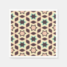  Geometric pattern with star shapes in brown and t