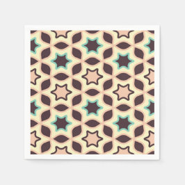  Geometric pattern with star shapes in brown and t Pappersservett