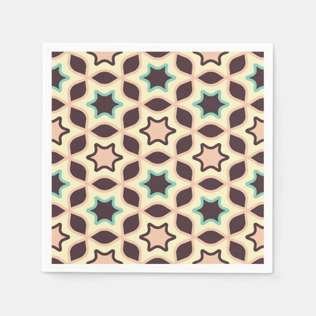  Geometric pattern with star shapes in brown and t Pappersservett (Framsidan)