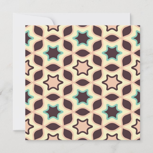  Geometric pattern with star shapes in brown and t Tack Kort (Framsida)