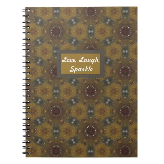 Geometric Patterned Fall Kärlek, Laugh, Gnistra Anteckningsbok (Framsidan)