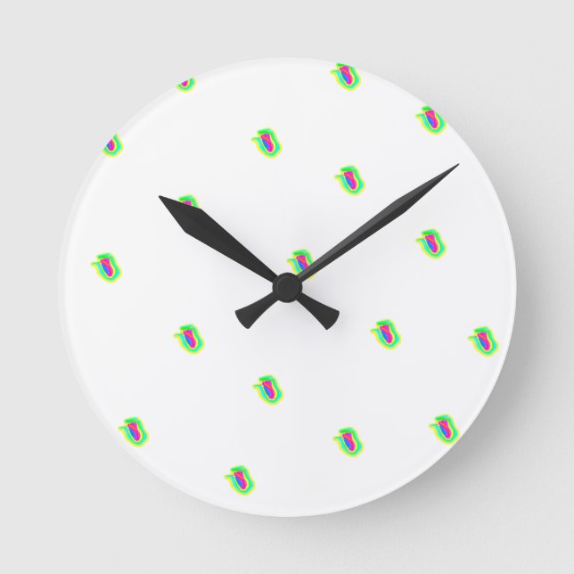 Geometric Patterned Precision Round Clock Rund Klocka (Framsida)
