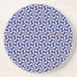 Geometric Patterns - Red and Blue Pinwheel Coaster Underlägg