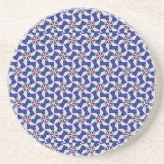Geometric Patterns - Red and Blue Pinwheel Coaster Underlägg