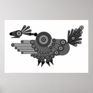 Geometric Peacock Design Poster