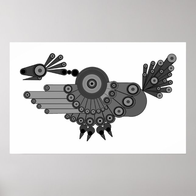 Geometric Peacock Design Poster (Framsidan)