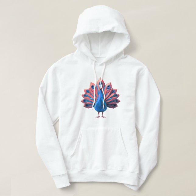 Geometric Peacock Hoodie (Design framsida)