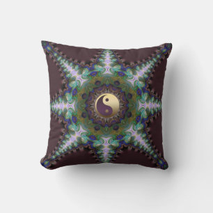 Geometric Peacock Star Yin Yang Cushion/Pillow Kudde