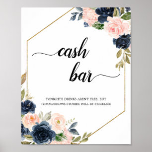 Geometric Pengarar Pub-Blommigt för  Rosa Poster