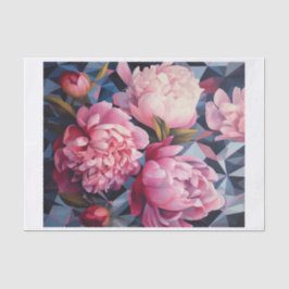 Geometric Peony Art for Decoupage
