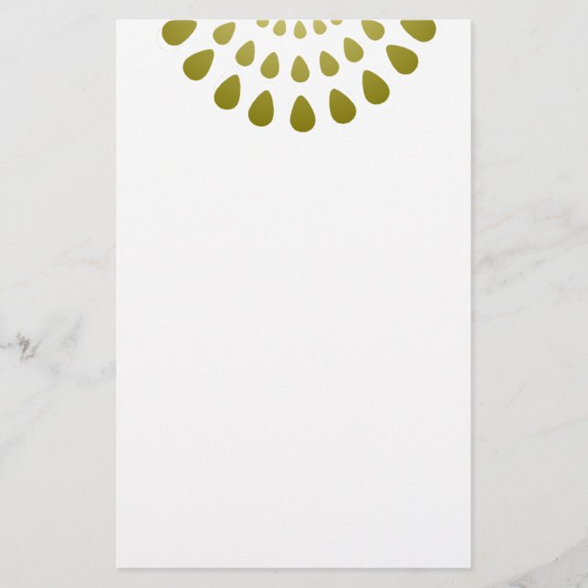 Geometric Petal Mönster i Guld Brevpapper (Framsida)