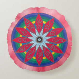 Geometric pinata-blomma rund kudde