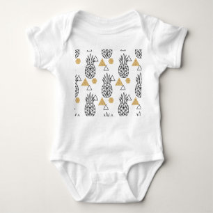 Geometric Pineapple Guld Dots Mönster. T Shirt