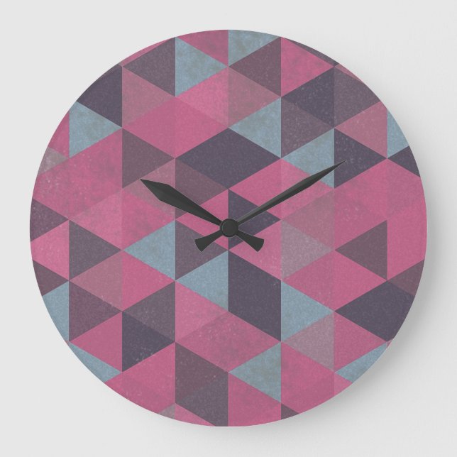 Geometric Pink Stor Klocka (Framsida)