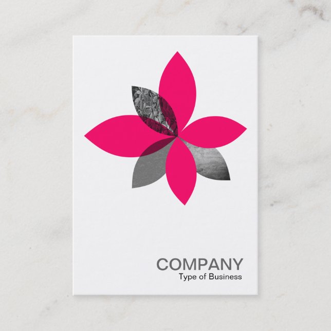 Geometric Plant Flower - Neon Red Visitkort (Framsida)