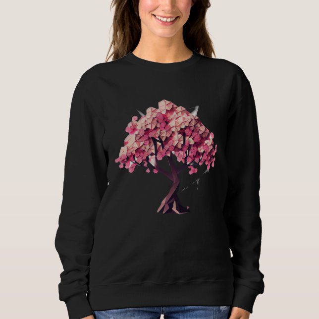 geometric poly vector Blossom into Spring Cherry B T Shirt (Framsida)