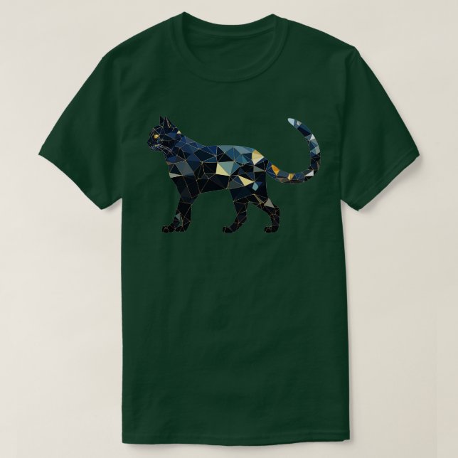 Geometric Polygonal Triangles Mönster Cat Gifts Fu T Shirt (Design framsida)